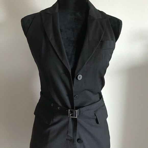 HP Tuxedo button up mini wool with viscose dress - Picture 2 of 4